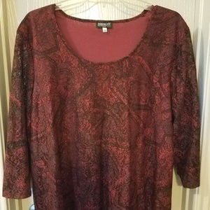 b.i.y.a.y.c.d.a Red/Black lace blouse PLUS SIZE 3X
